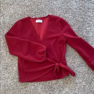 Red Wrap Blouse